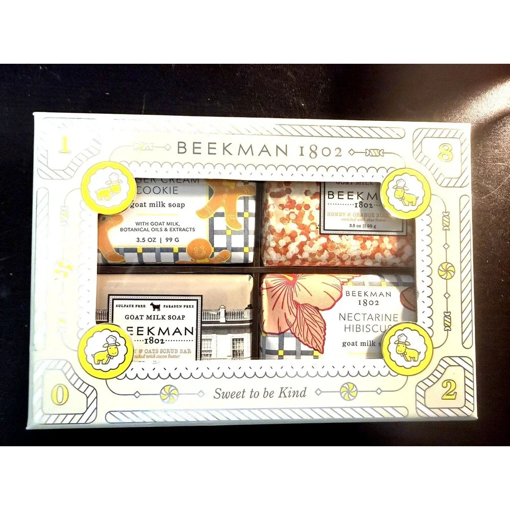Beekman 1802 Sweet To Be Kind Pure Goat Milk Bar Soap Lot Of 4 in Gift Box